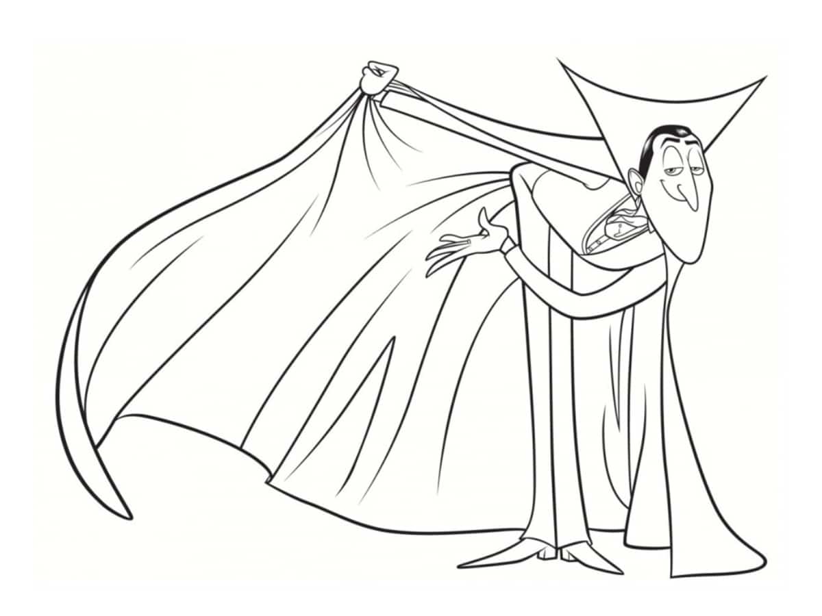 Coloriage Le Vampire Souhaite La Bienvenue - Vampire à imprimer